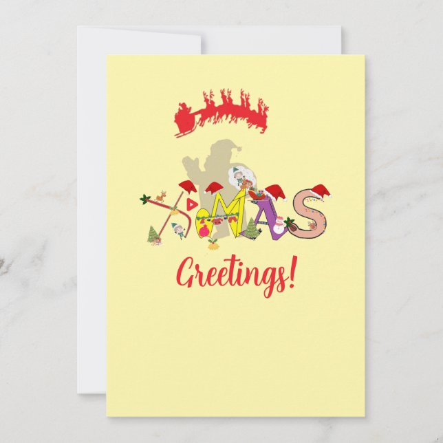 X-mas Greetings  Holiday Card (Front)