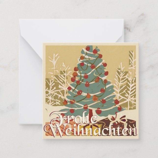 X-Mas Motiv, mit Geschenken unterm Weihnachtsbaum Card (Front)