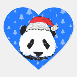 X-Mas Panda Heart Sticker