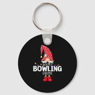 X-mas Santa's Bowling Gnome Christmas Matching  Key Ring