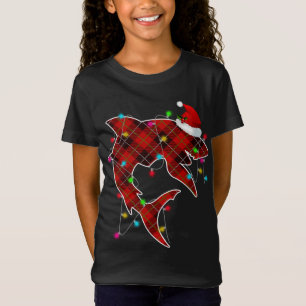 X-Mas Shark Ocean Sea Fish Christmas Lights Whale T-Shirt