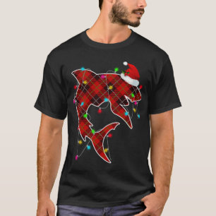 X-Mas Shark Ocean Sea Fish Christmas Lights Whale T-Shirt