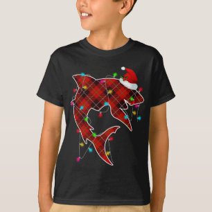 X-Mas Shark Ocean Sea Fish Christmas Lights Whale T-Shirt
