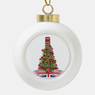 X-mas ugly sweaters for all of your British family Ceramic Ball Christmas Ornament