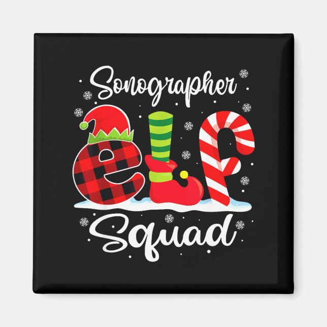 X Matching Sonographer Squad Elf mas Magnet (Front)