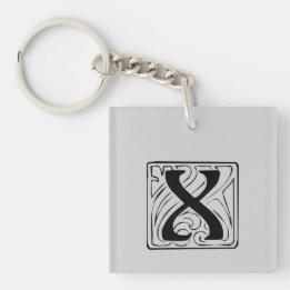 X Monogram black Key Ring