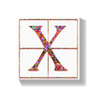 X Monogram Trajanus Red design 8"x8" Canvas