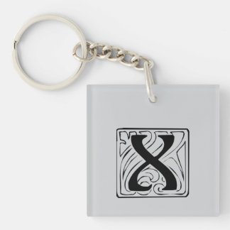 X Monogramm schwarz Key Ring