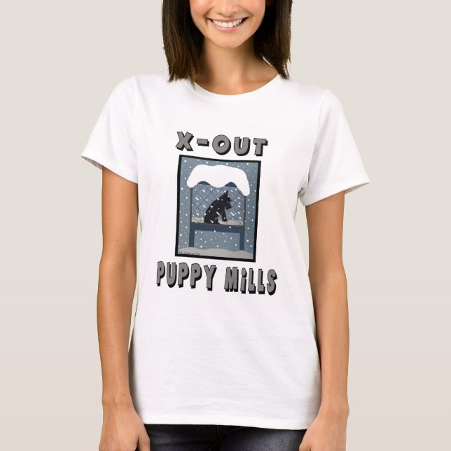 X-OUT PUPPY MILLS WOMEN'S T-SHIRT (Front)