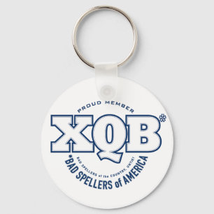 x.Q.B., Bad Spellers of America. Keychain. Key Ring