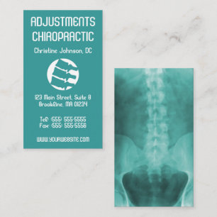 X-Ray Art Vertical Chiropractic Business Cards