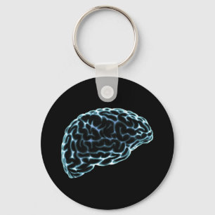 X-RAY BRAIN SIDE VIEW BLUE KEY RING