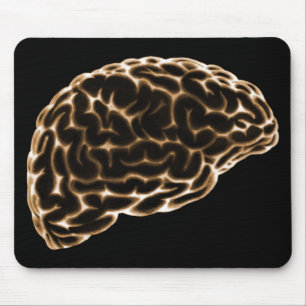 X-RAY BRAIN SIDE VIEW ORANGE MOUSE MAT