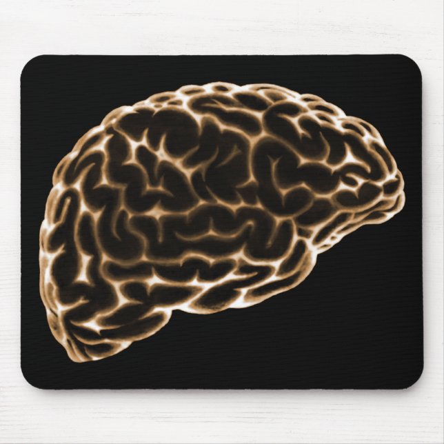 X-RAY BRAIN SIDE VIEW ORANGE MOUSE MAT (Front)