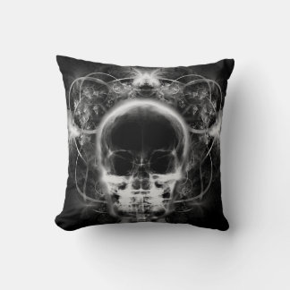  X-Ray Butterfly Fractal Skull - B&W Cushion