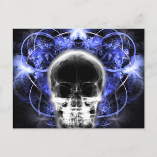  X-Ray Butterfly Fractal Skull - Indigo  Postcard