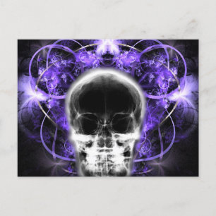  X-Ray Butterfly Fractal Skull - Purple  Postcard
