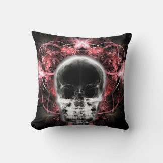  X-Ray Butterfly Fractal Skull - Red Cushion