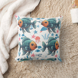 X-Ray Fish Under the Sea Print Cushion