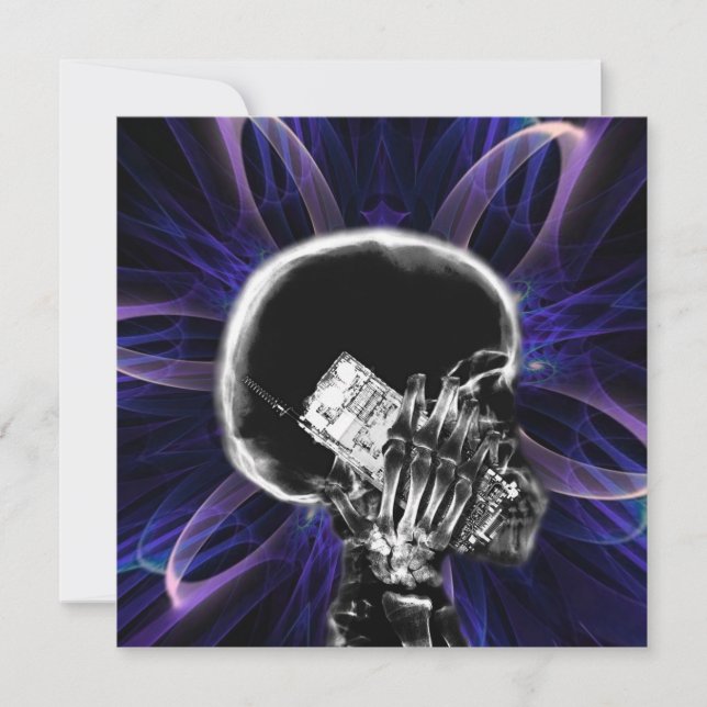 X-ray Fractal Flower Smartphone Skeleton - Indigo (Front)
