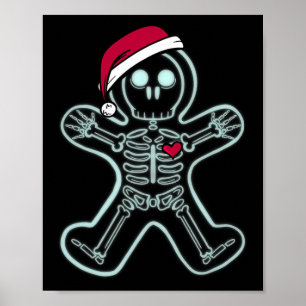 X-ray Gingerbread Man Skeleton Christmas Nurse Xra Poster