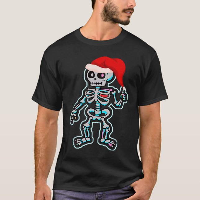 X Ray Gingerbread Man Skeleton Nurse Tech Merry Ch T-Shirt (Front)