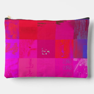 X-ray Girls Glitch Art Grid Hot Pink Accessory Pouch