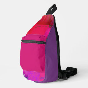 X-ray Girls Glitch Art Grid Hot Pink Sling Bag