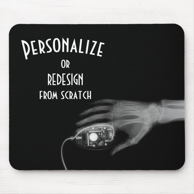 X-Ray Hand & Computer Mouse - B&W Mouse Mat (Front)