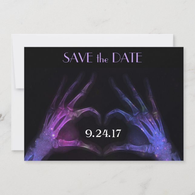 X-ray Hands Make Heart Save the Date (Front)