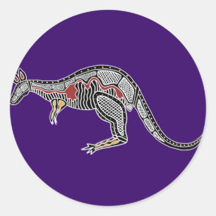 X-Ray Kangaroo Classic Round Sticker