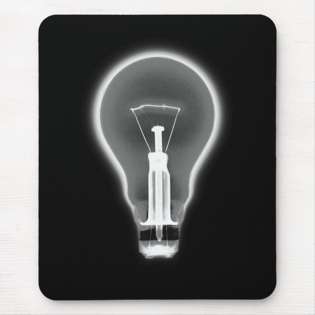 X-RAY LIGHT BULB BLACK & WHITE MOUSE MAT (Front)