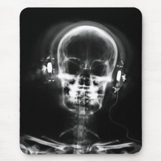 X-RAY MUSIC SKELETON GREY BLACK & WHITE MOUSE MAT
