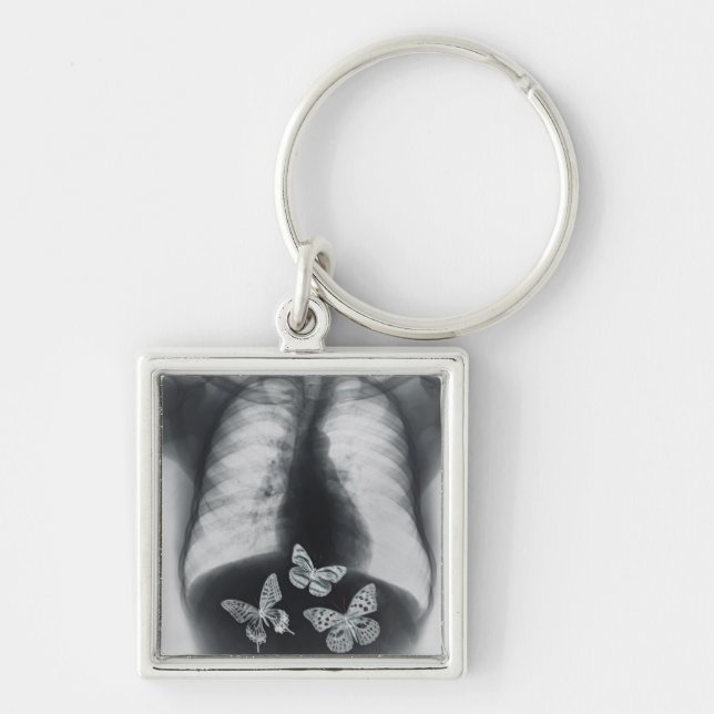 X-ray of butterflies in the stomach key ring (Front)