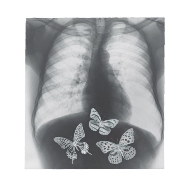 X-ray of butterflies in the stomach notepad (Front)