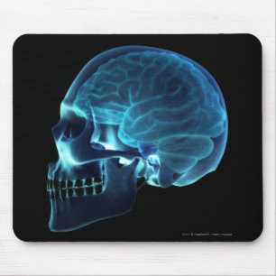 X-ray of the brain inside a skull mouse mat