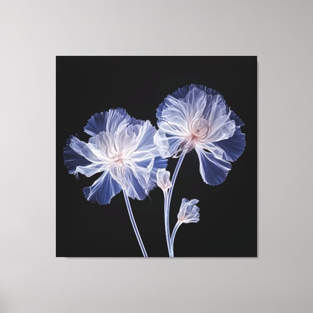 X-ray Photography Ethereal Flowers Canvas Print (Front)