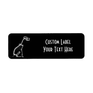 X-RAY PUPPY DOG SKELETON SITTING - B&W