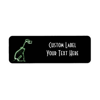 X-RAY PUPPY DOG SKELETON SITTING - GREEN