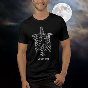 X-ray Rib Cage Funny Halloween Customise Tri-Blend Shirt