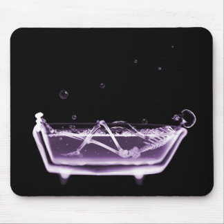 X-Ray Skeleton B&W Bath Time Purple Mouse Mat
