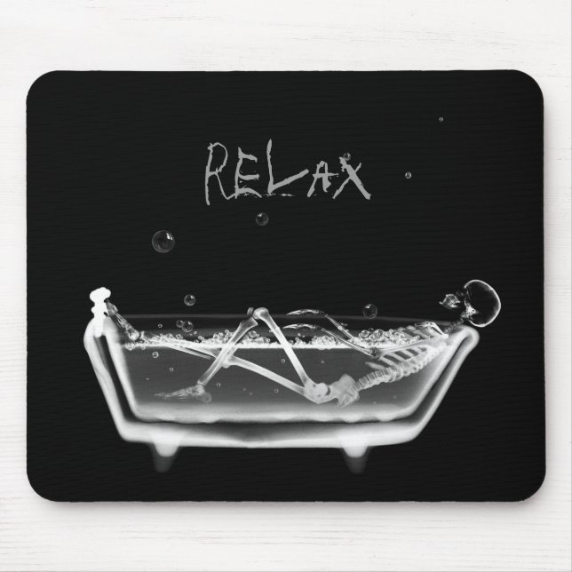 X-Ray Skeleton B&W Bath Time - Relax Mouse Mat (Front)