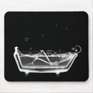 X-Ray Skeleton B&W Bath Time Tub Mouse Mat