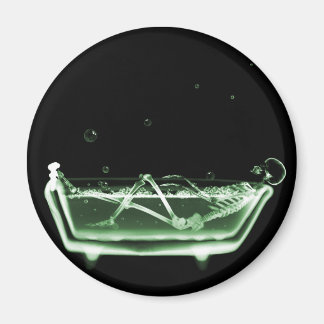 X-Ray Skeleton Bath Black Green Magnet