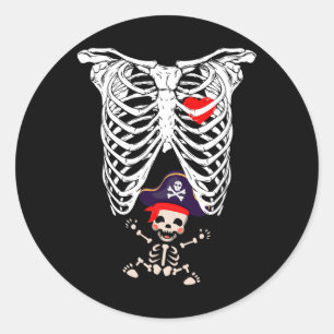 X-ray Skeleton Funny Pregnancy Classic Round Sticker
