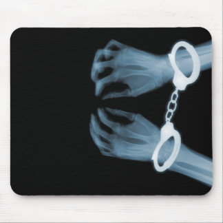 X-RAY SKELETON HAND CUFFS - BLUE MOUSE MAT