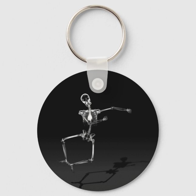 X-RAY SKELETON JOY LEAP B&W KEY RING (Front)