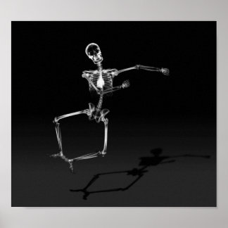X-RAY SKELETON JOY LEAP B&W POSTER