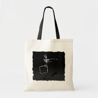 X-RAY SKELETON JOY LEAP B&W TOTE BAG