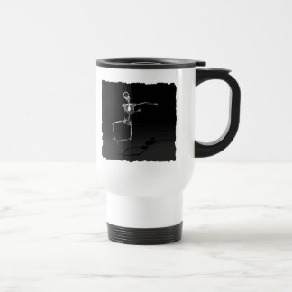 X-RAY SKELETON JOY LEAP B&W TRAVEL MUG